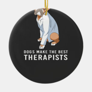 Ornamento De Cerâmica Psicólogo Terapeuta de Cães Terapêuticos