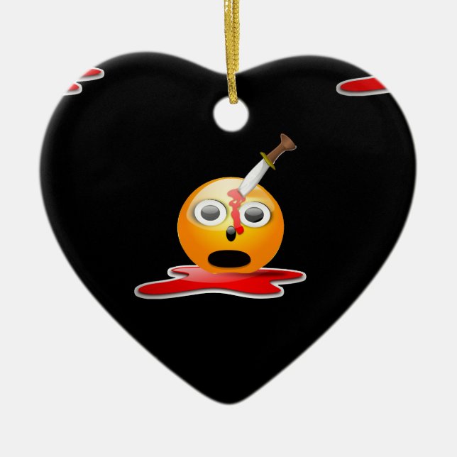 Ornamento De Cerâmica psicopata emoji (Frente)