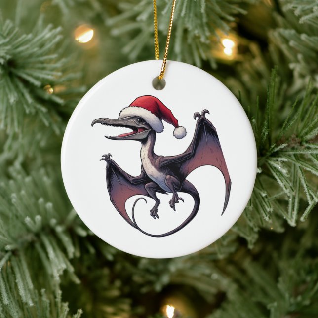 Ornamento De Cerâmica Pterodactyl de Natal (Árvore)