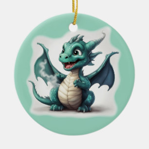 Ornamento De Cerâmica Puff O Pequeno Dragão Mágico