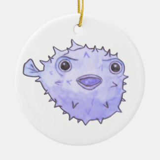 Ornamento De Cerâmica Puffer Fish Ornament