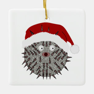 Ornamento De Cerâmica Pufferfish Ornament