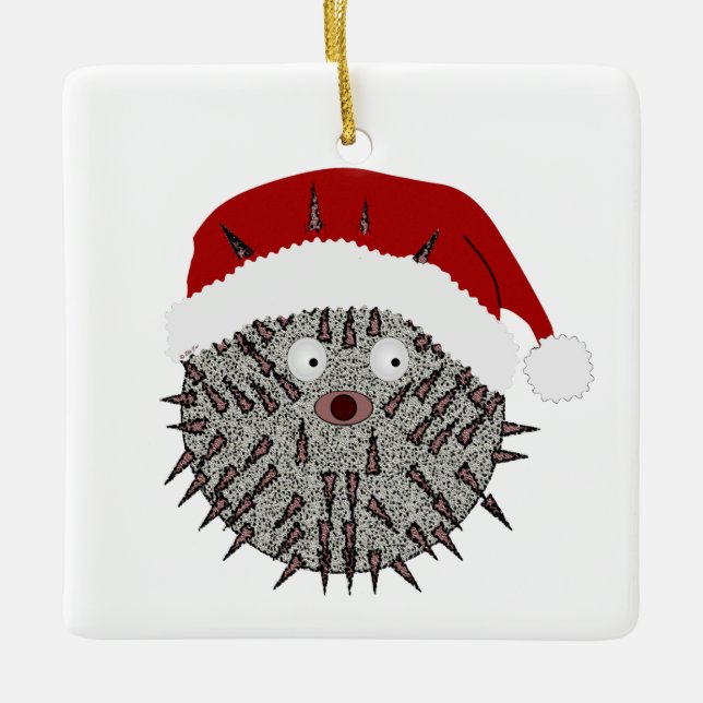 Ornamento De Cerâmica Pufferfish Ornament (Frente)