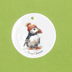 Ornamento De Cerâmica Puffin de feliz