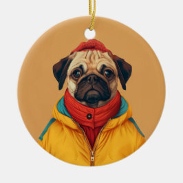 Ornamento De Cerâmica Pug