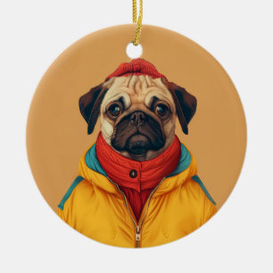 Ornamento De Cerâmica Pug