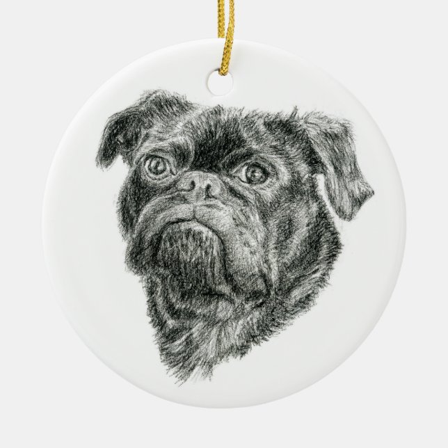 Ornamento De Cerâmica Pug (Frente)