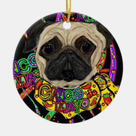 Ornamento De Cerâmica Pug