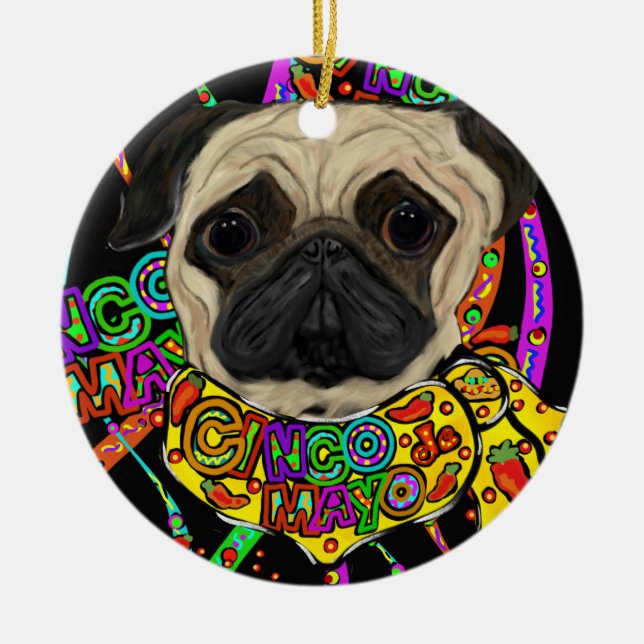 Ornamento De Cerâmica Pug (Frente)