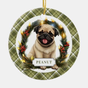Ornamento De Cerâmica Pug Cerâmica Ornament