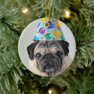 Ornamento De Cerâmica Pug de Partido