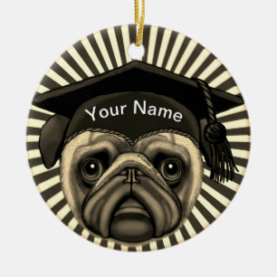 Ornamento De Cerâmica Pug Formando