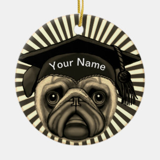 Ornamento De Cerâmica Pug Formando
