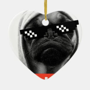 Ornamento De Cerâmica Pug Life