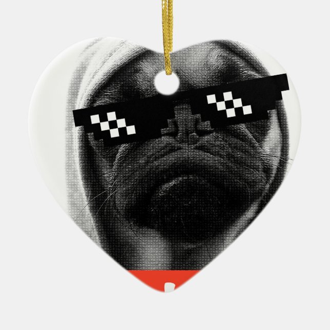 Ornamento De Cerâmica Pug Life (Frente)