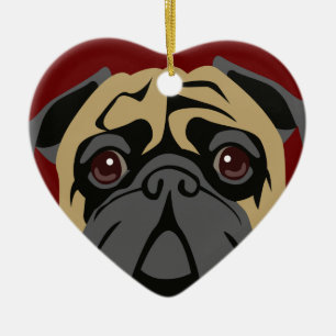Ornamento De Cerâmica Pug peluches