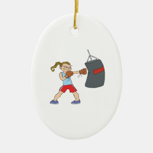 Ornamento De Cerâmica Pugilista fêmea
