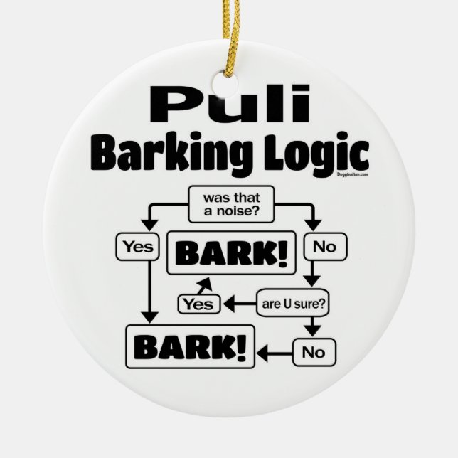 Ornamento De Cerâmica Puli Barking Logic (Frente)
