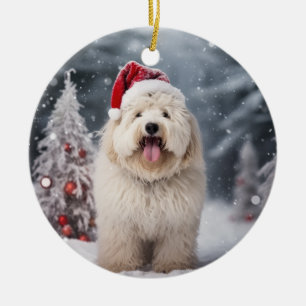 Ornamento De Cerâmica Puli Dog de Natal Keepsasasasasasaame