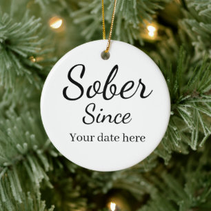 Ornamento De Cerâmica Pulseira Personalizada “Sóbrio Desde” - Data de So