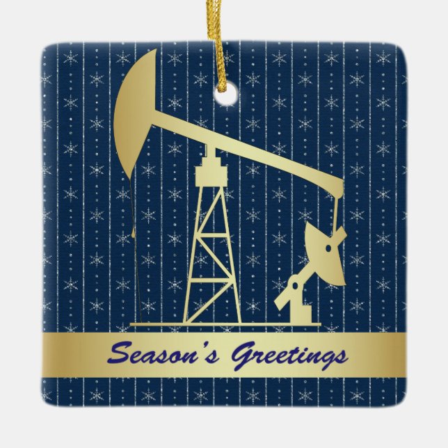 Ornamento De Cerâmica Pump de óleo natal (Frente)