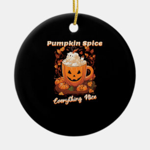 Ornamento De Cerâmica Pumpkin Especiaria Tudo Bela Pumpkin Spice Café