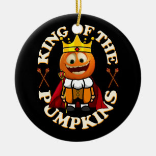 Ornamento De Cerâmica Pumpkin Jack O Lanterna Rei Dia de as Bruxas engra