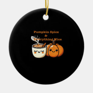 Ornamento De Cerâmica Pumpkin Spice e Tudo Muito Bom - outono