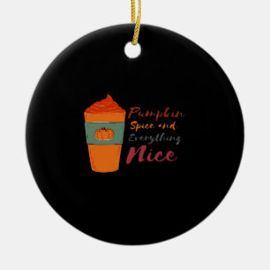 Ornamento De Cerâmica Pumpkin Spice Tudo Bem Clássico Engraçado