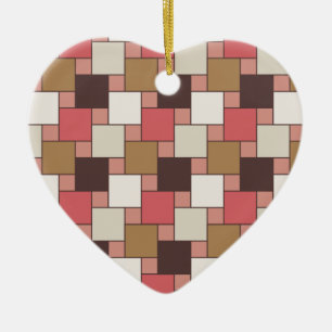 Ornamento De Cerâmica Pumpkin Spice Weave Patterno