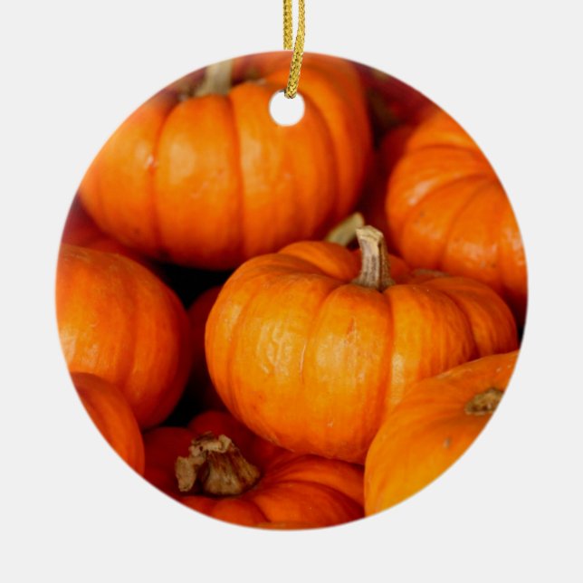 Ornamento De Cerâmica Pumpkins (Frente)