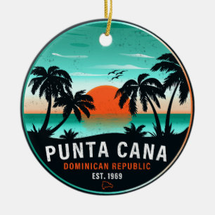 Ornamento De Cerâmica Punta Cana Dominicana Retro Sunset Souvenir 80