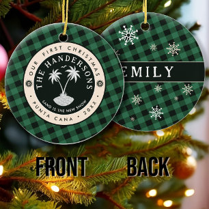 Ornamento De Cerâmica Punta Cana República Dominicana Palm Tree Souvenir