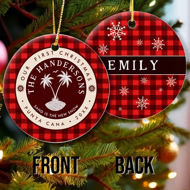 Ornamento De Cerâmica Punta Cana República Dominicana Palm Tree Souvenir (Criador carregado)