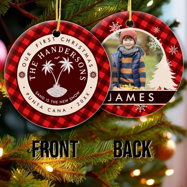 Ornamento De Cerâmica Punta Cana República Dominicana Palm Tree Souvenir (Criador carregado)