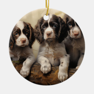 Ornamento De Cerâmica Puppp Spaniel inglês springer