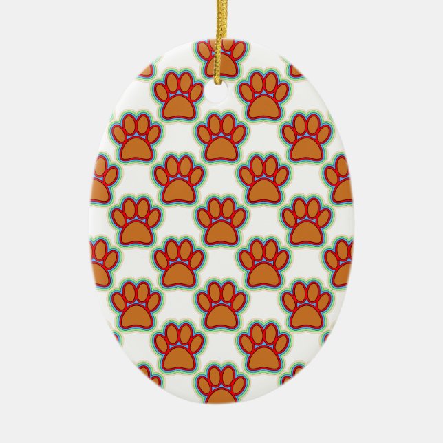 Ornamento De Cerâmica Puppy Paws (Frente)
