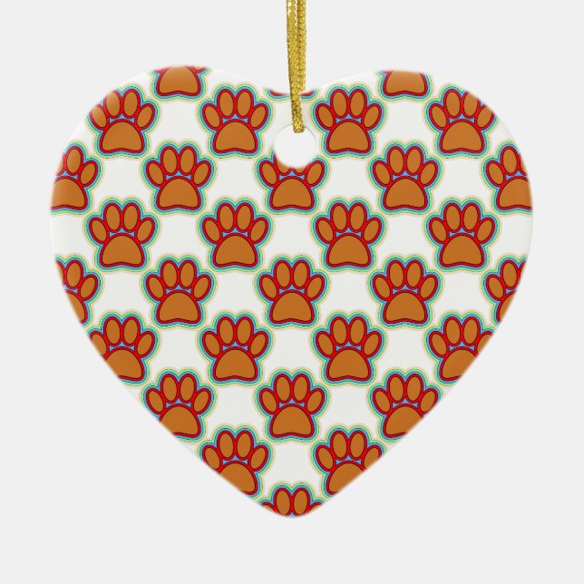 Ornamento De Cerâmica Puppy Paws (Frente)