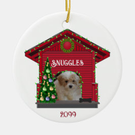 Ornamento De Cerâmica Puppy Upload Foto Decorada Casa de Cachorros Natal