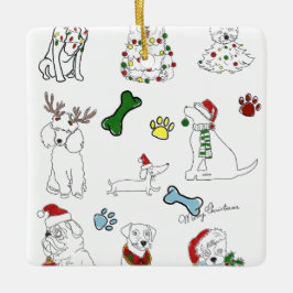 ORNAMENTO DE CERÂMICA PUPPY XMAS ORNAMENT
