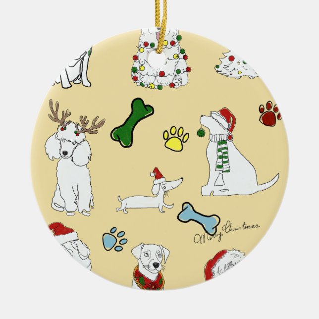ORNAMENTO DE CERÂMICA PUPPY XMAS ORNAMNET (Frente)