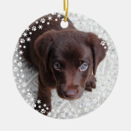 Ornamento De Cerâmica Puppy's First Christmas Holiday Ornament