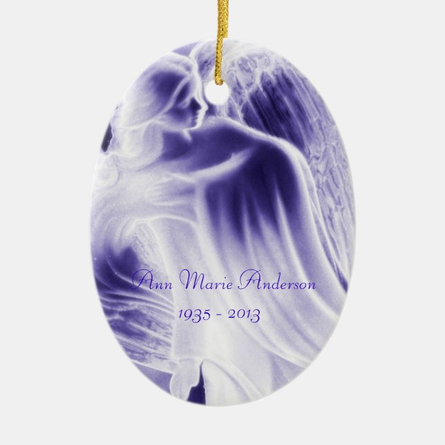 Ornamento De Cerâmica Purple Angel Memorial - Ornament (Frente)