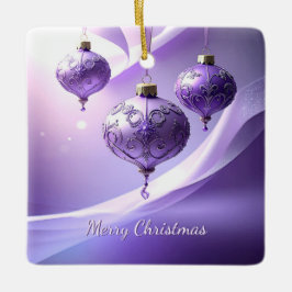 Ornamento De Cerâmica Purple Decorative Christmas Ball Holiday Ornament
