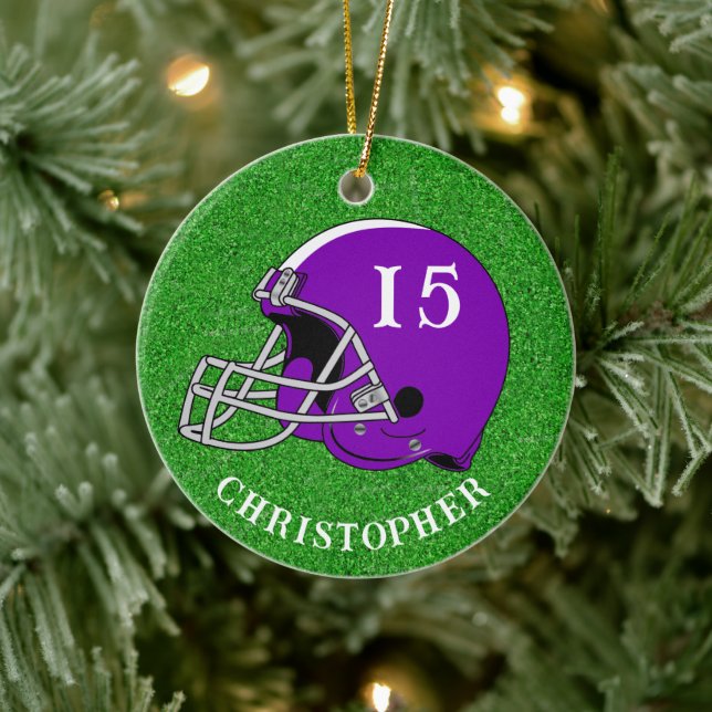 Ornamento De Cerâmica Purple Helmet Christmas   Ceramic Ornament (Árvore)
