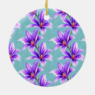 Ornamento De Cerâmica Purple Lilly do padrão do Vale