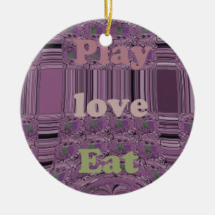 Ornamento De Cerâmica Purple Loves & Play Come Africa South Traditional