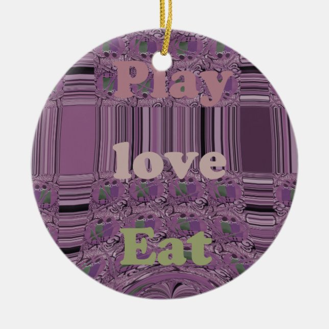 Ornamento De Cerâmica Purple Loves & Play Come Africa South Traditional (Frente)