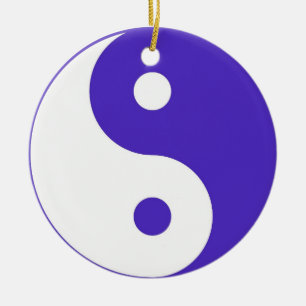 Ornamento De Cerâmica Purple Yin & Yang ornament