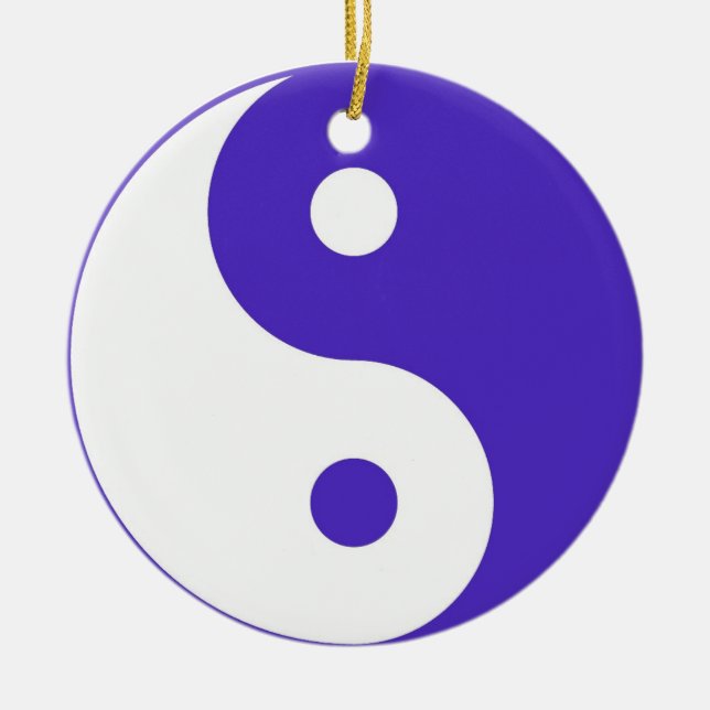 Ornamento De Cerâmica Purple Yin & Yang ornament (Frente)